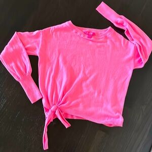 Lilly Pulitzer Vibrant Pink light tie sweater. XS